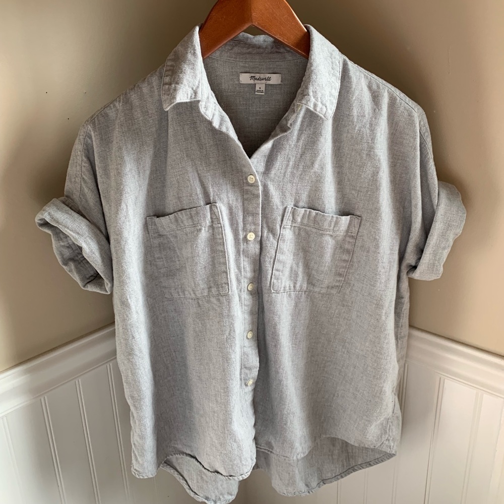 Madewell Courier shirt in gray flannel